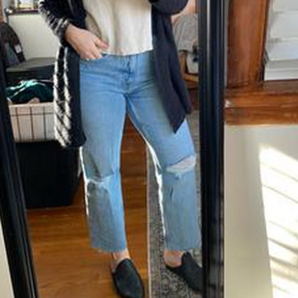 NWT! Free Assembly Women's Original 90's Straight Leg Blue Denim Jeans Size 8 - Picture 4 of 13